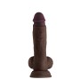 Shaft - Model a 8.5 Inch Liquid Silicone Dong With Balls - Mahogany