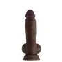 Shaft - Model a 8.5 Inch Liquid Silicone Dong With Balls - Mahogany
