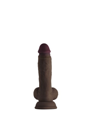 Shaft - Model a 7.5 Inch Liquid Silicone Dong With Balls - Mahogany