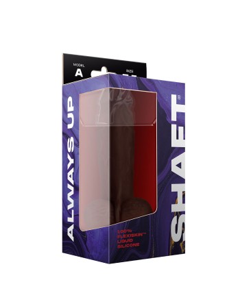 Shaft - Model a 7.5 Inch Liquid Silicone Dong With Balls - Mahogany
