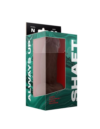 Shaft - Model N 7.5 Inch Liquid Silicone Dong With Balls - Mahogany