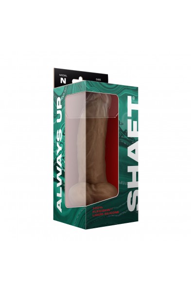 Shaft - Model N 9.5 Inch Liquid Silicone Dong With Balls - Oak