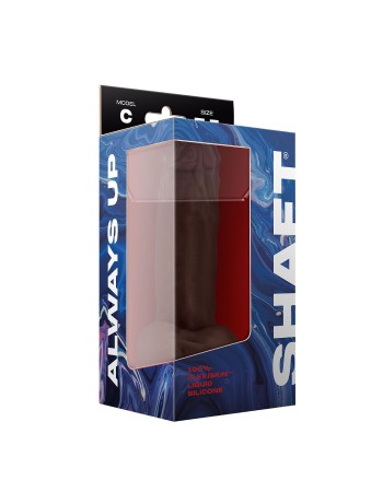 Shaft - Model C 7.5 Inch Liquid Silicone Dong With Balls - Mahogany