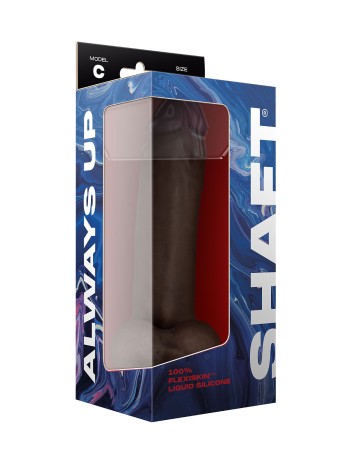 Shaft - Model C 9.5 Inch Liquid Silicone Dong With Balls - Mahogany