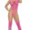 3 Piece Pot Hole Bandeau Top Set - One Size - Neon Pink