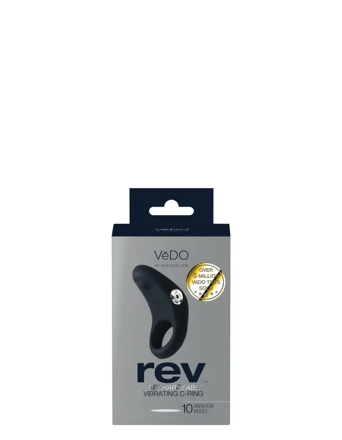 Rev Rechargeable Vibrating C-Ring - Black