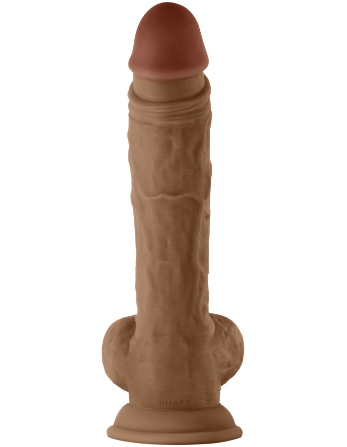 Shaft - Model a 10.5 Inch Liquid Silicone Dong  With Balls - Oak