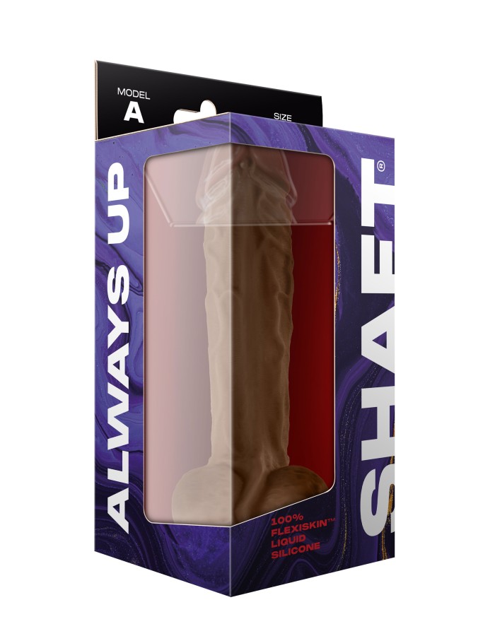 Shaft - Model a 10.5 Inch Liquid Silicone Dong  With Balls - Oak