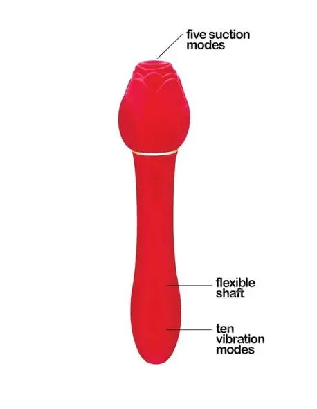 Wild Rose Suction Vibrator - Red