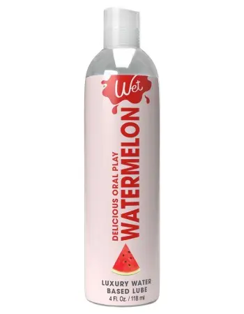 Wet Delicious Oral Play - Watermelon - Waterbased Flavored Lubricant 4 Oz