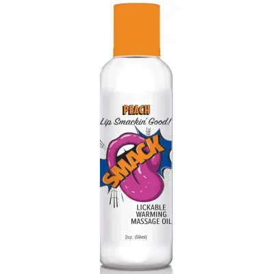 Smack Warming and Lickable Massage Oil - Peach 2 Oz