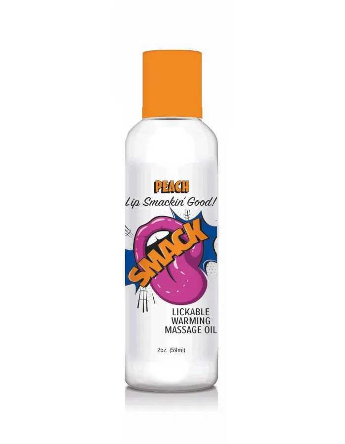Smack Warming and Lickable Massage Oil - Peach 2 Oz