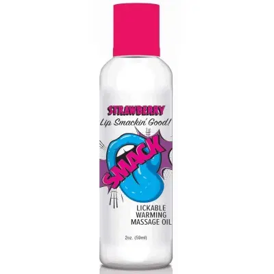 Smack Warming and Lickable Massage Oil - Strawberry 2 Oz