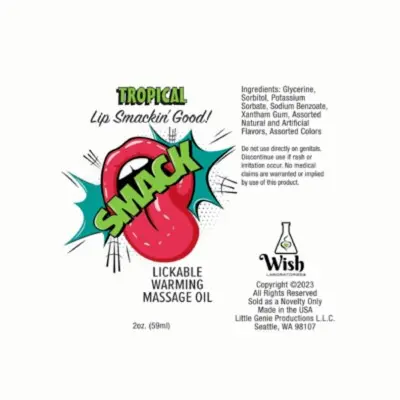 Smack Warming and Lickable Massage Oil - Tropical 2 Oz