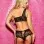 2 Piece Bra and Panty Set - One Size - Black