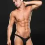 Low Rise Microfiber Zip Thong - Medium/large - Black