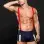 Fireman Bottom With Suspenders 2 Pc - Large/xlarge - Navy Blue/red