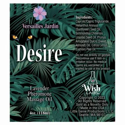 Desire Pheromone Massage Oil 4 Oz - Lavender