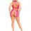 2 Pc Dotted Net and Lace Halter - One Size - Magenta