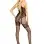 Heart Net Halter Bodystocking - One Size - Black
