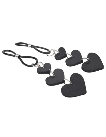 Heart Nipple Ties - Black