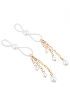 Pearl Nipple Ties - Gold/white