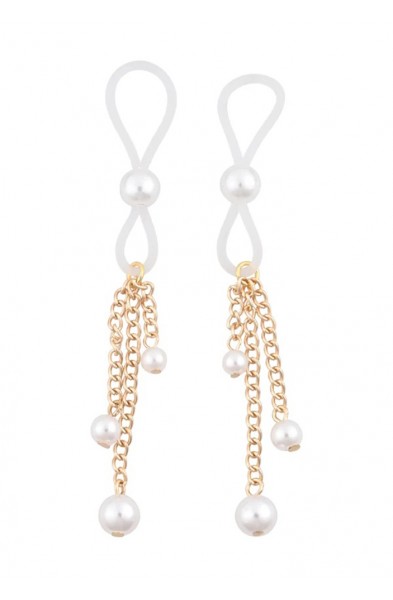 Pearl Nipple Ties - Gold/white