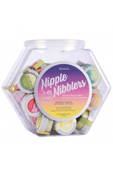 Nipple Nibblers Cocktail Pleasure Balm Assorted -  36 Pc Bowl - 3g Jar