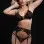 4 Pc Bra With Garter Belt a Thong and Stockings Set - One Size - Black