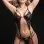 2 Pc Underwire Garter Teddy and Stockings - One Size - Black