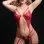 2 Pc Underwire Garter Teddy and Stockings - One Size - Red