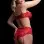 3 Pc Boyshort With Underwire Bra and Stockings -  One Size - Red