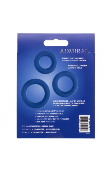 Admiral Universal Cock Ring Set - Blue