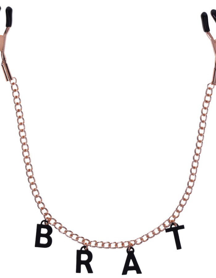 Brat Charmed Nipple Clamps - Rose Gold
