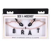 Brat Charmed Nipple Clamps - Rose Gold