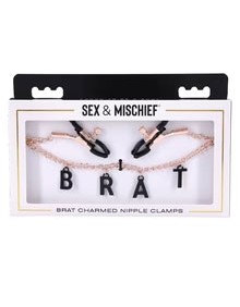 Brat Charmed Nipple Clamps - Rose Gold