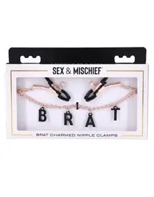 Brat Charmed Nipple Clamps - Rose Gold