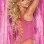 Stretch Lace and Mesh Open Front Teddy - One Size - Hot Pink