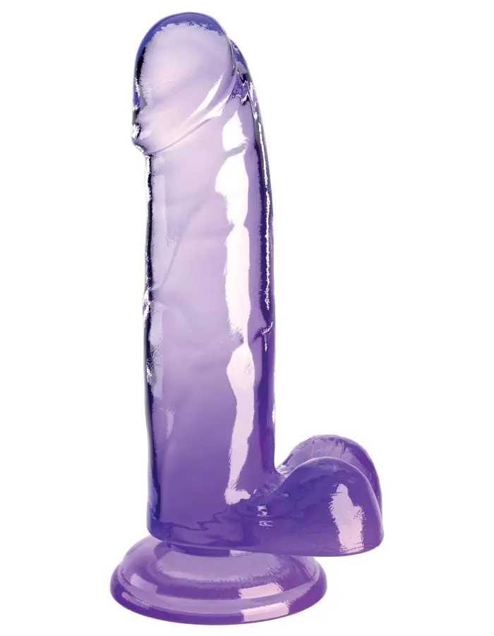 King Cock Clear 7 Inch With Balls - Purple