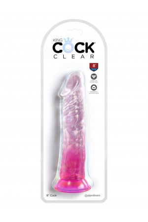 King Cock Clear 8 Inch - Pink