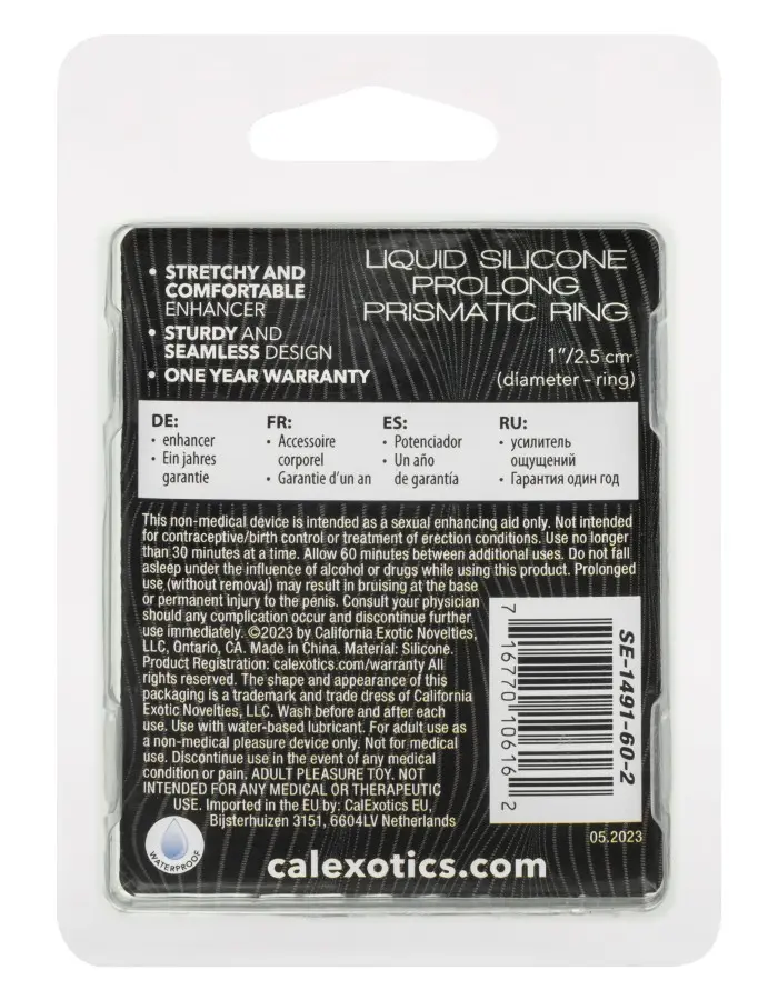 Alpha Liquid Silicone Prolong Prismatic Ring - Gray