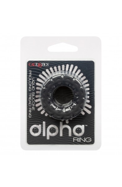 Alpha Liquid Silicone Prolong Tread Ring - Black