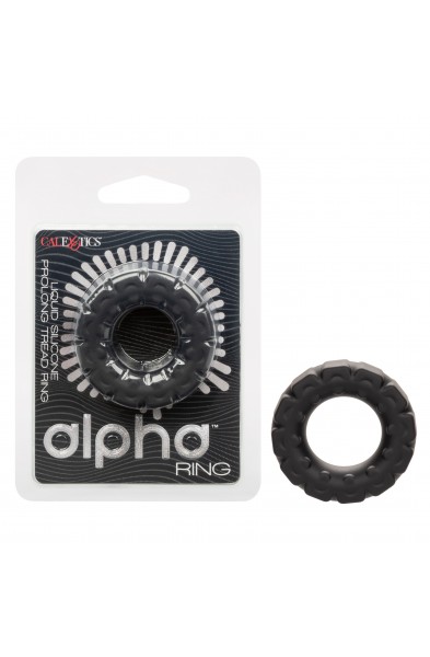 Alpha Liquid Silicone Prolong Tread Ring - Black