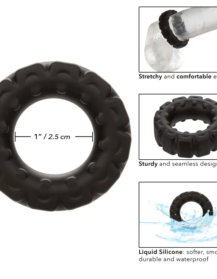 Alpha Liquid Silicone Prolong Tread Ring - Black