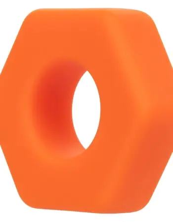 Alpha Liquid Silicone Prolong Sexagon Ring - Orange