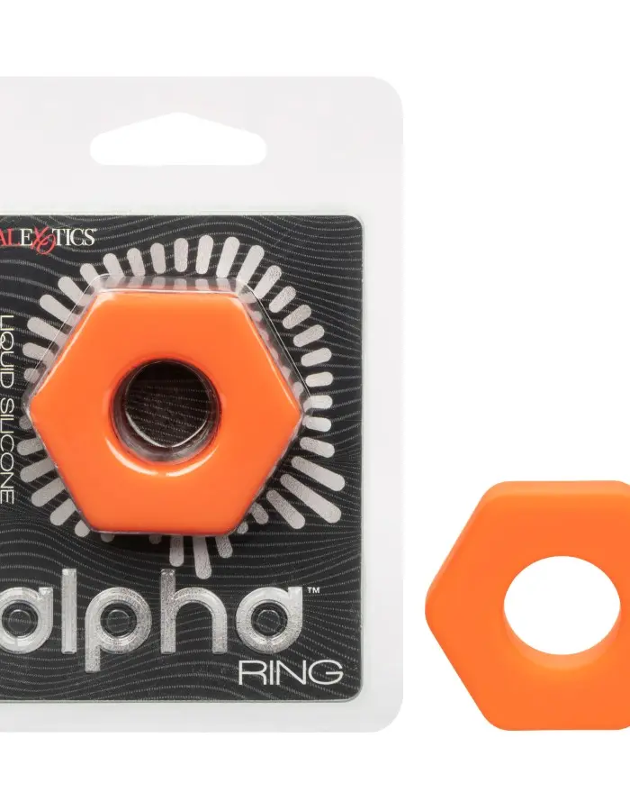 Alpha Liquid Silicone Prolong Sexagon Ring - Orange