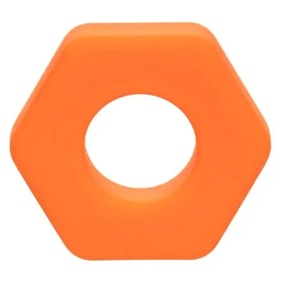 Alpha Liquid Silicone Prolong Sexagon Ring - Orange