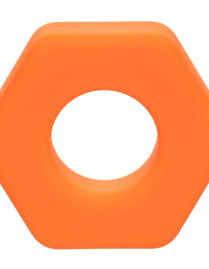 Alpha Liquid Silicone Prolong Sexagon Ring - Orange