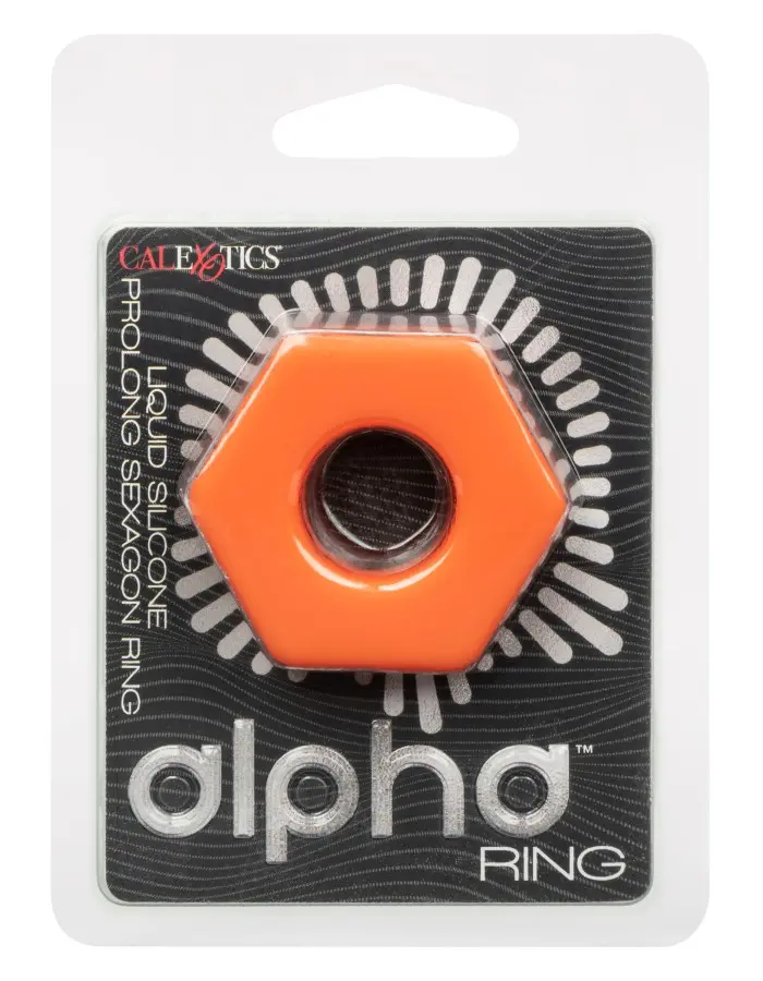 Alpha Liquid Silicone Prolong Sexagon Ring - Orange