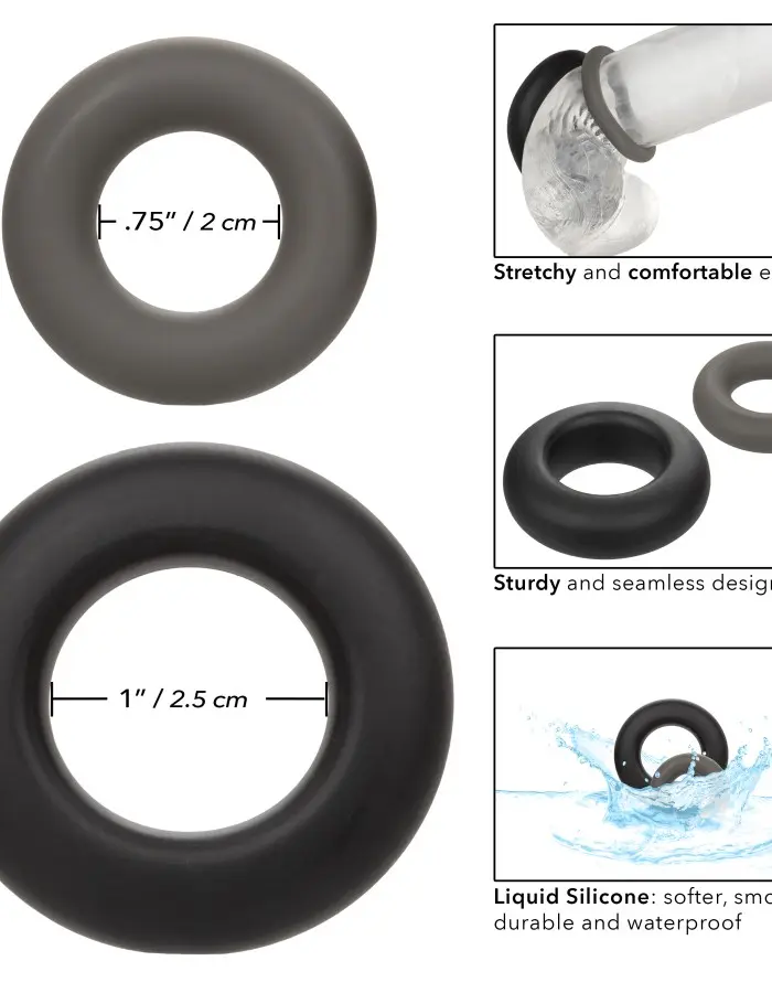 Alpha Liquid Silicone Prolong Set of 2 - Black/gray